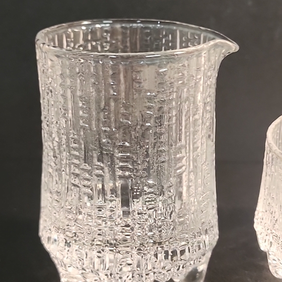 Iittala Ultima Thule Creamer & Sugar Set Finland Tapio Wirkkala Icicle Pattern - Picture 2 of 10